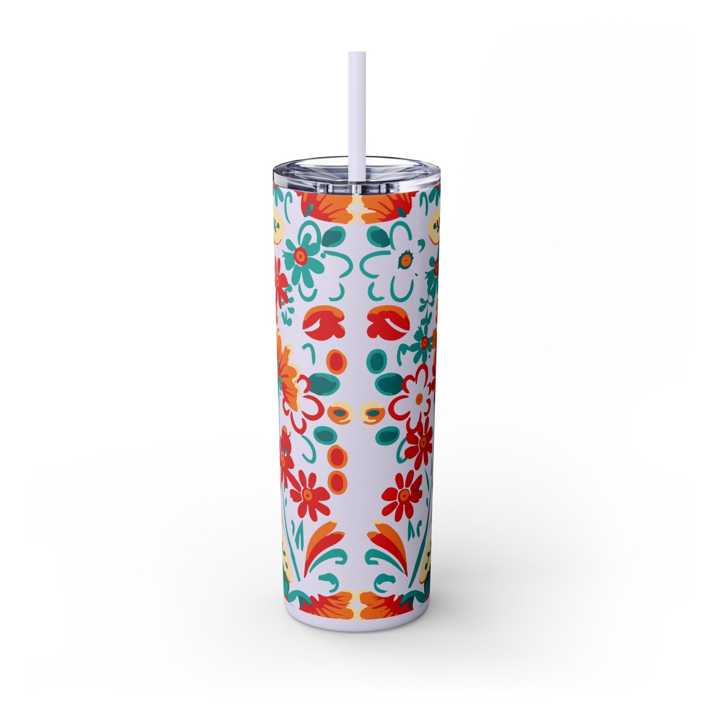 Wild at Heart Floral - Skinny Tumbler with Straw, 20oz