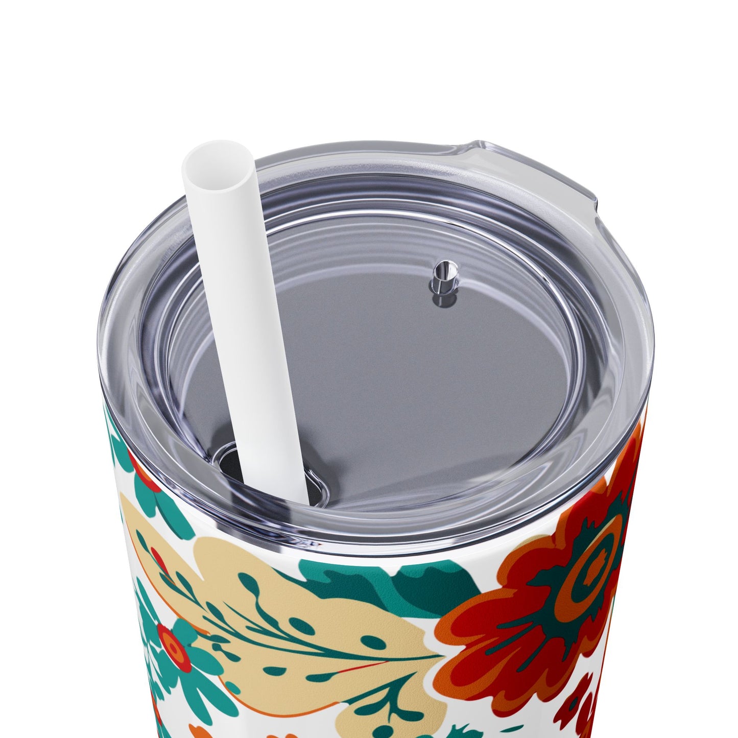 Wild at Heart Floral - Skinny Tumbler with Straw, 20oz