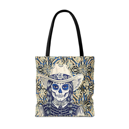 Etched Western Day of the Dead Cowgirl Tote Bag Accessory (AOP)