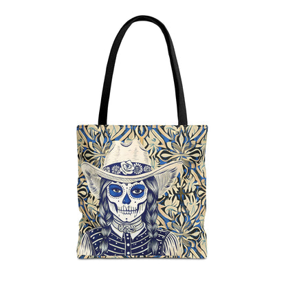 Etched Western Day of the Dead Cowgirl Tote Bag Accessory (AOP)