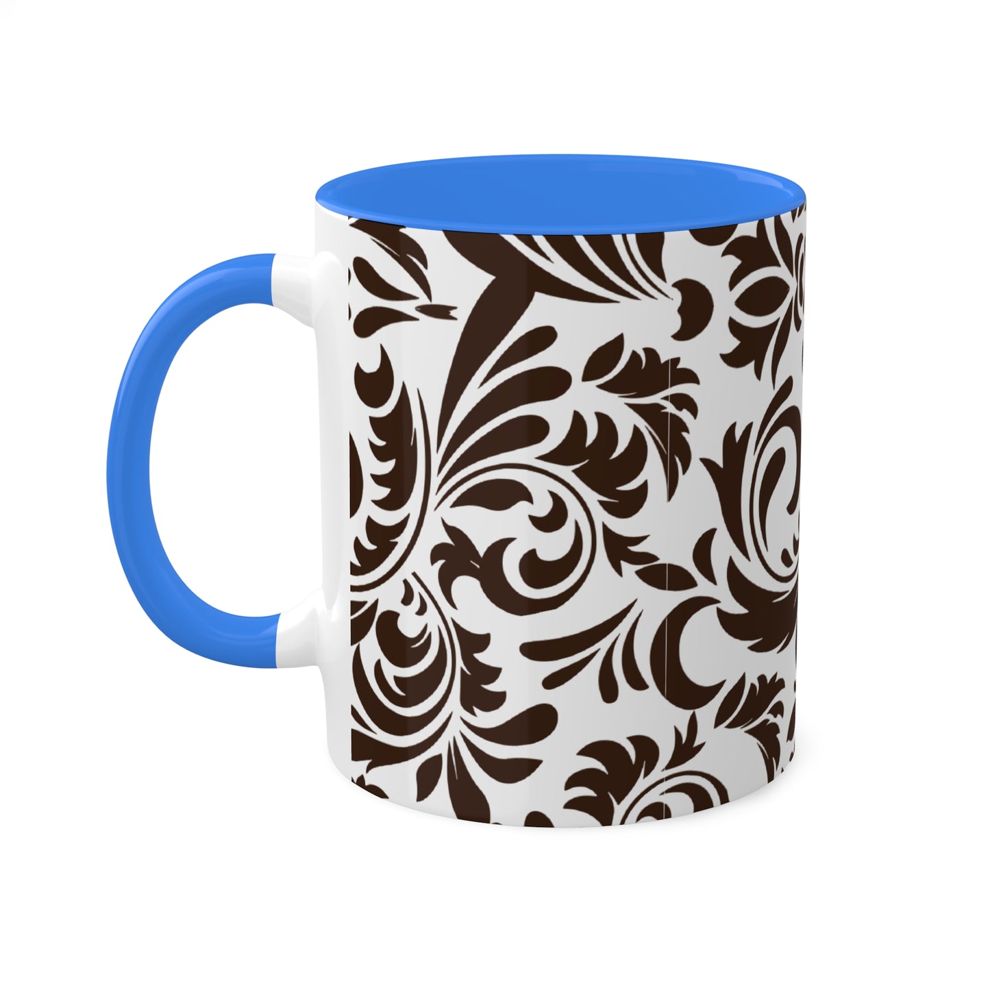 Graphic Tooled Leather Colorful Ceramic Coffee Mugs, 11oz