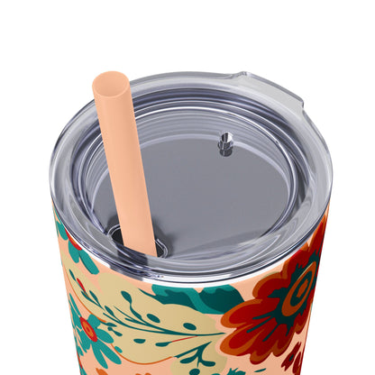 Wild at Heart Floral - Skinny Tumbler with Straw, 20oz