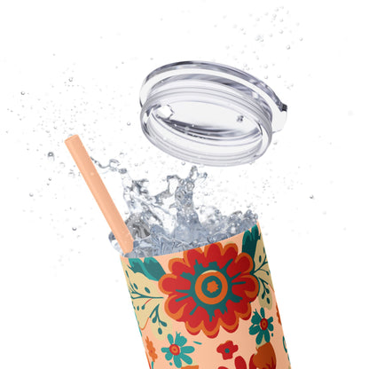 Wild at Heart Floral - Skinny Tumbler with Straw, 20oz