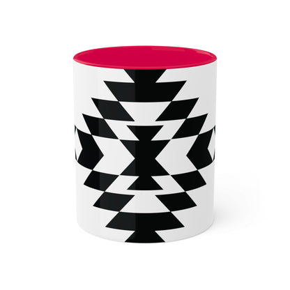 Bold Aztec Graphic Icon Colorful Ceramic Coffee Mugs, 11oz