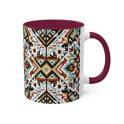 Southwestern Starburst Colorful Ceramic Coffee Mugs, 11oz