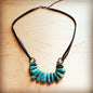 Natural Turquoise leather cord necklace