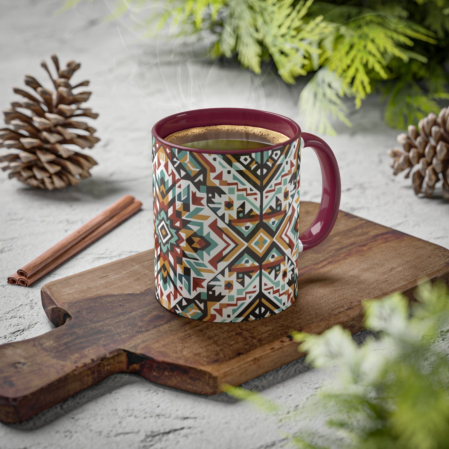 Southwestern Starburst Colorful Ceramic Coffee Mugs, 11oz