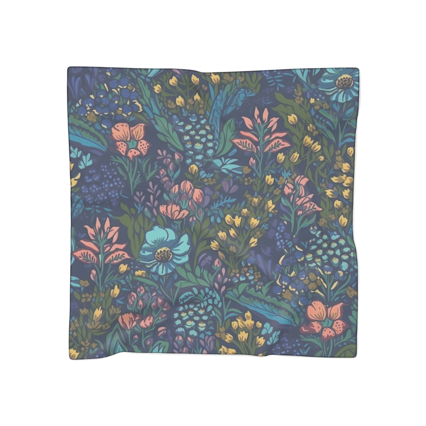 Native Floral - Wild Rag - Semi Sheer Poly