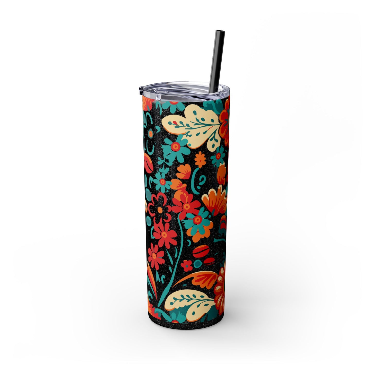 Wild at Heart Floral - Skinny Tumbler with Straw, 20oz