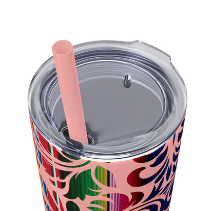 Tooled Serape - Skinny Tumbler with Straw, 20oz