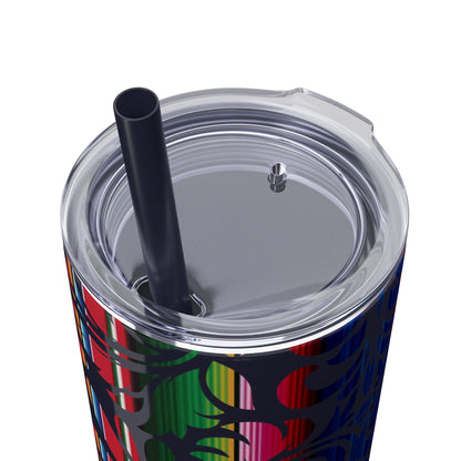 Tooled Serape - Skinny Tumbler with Straw, 20oz