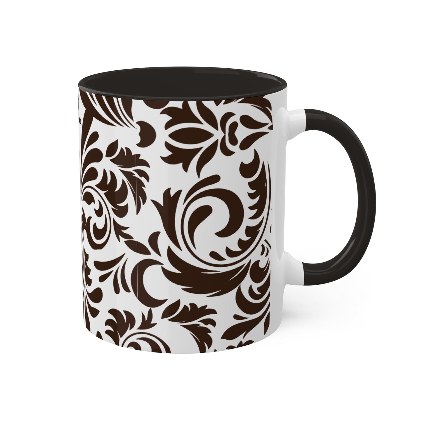 Graphic Tooled Leather Colorful Ceramic Coffee Mugs, 11oz