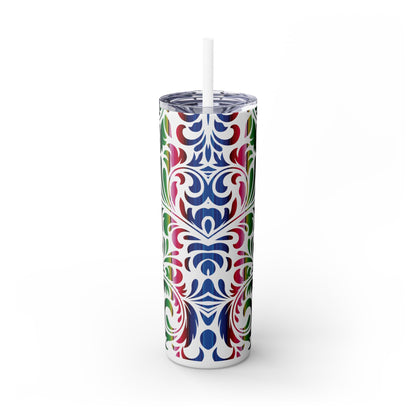 Tooled Serape - Skinny Tumbler with Straw, 20oz