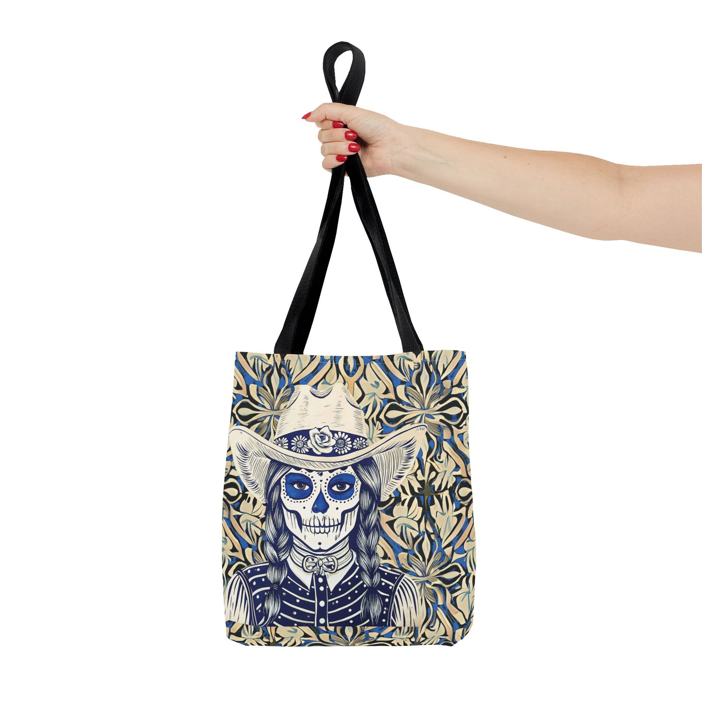 Etched Western Day of the Dead Cowgirl Tote Bag Accessory (AOP)