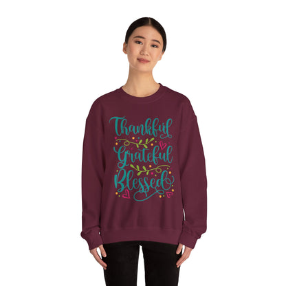 Thankful Grateful Blessed - Christian - Unisex NuBlend® Crewneck Sweatshirt