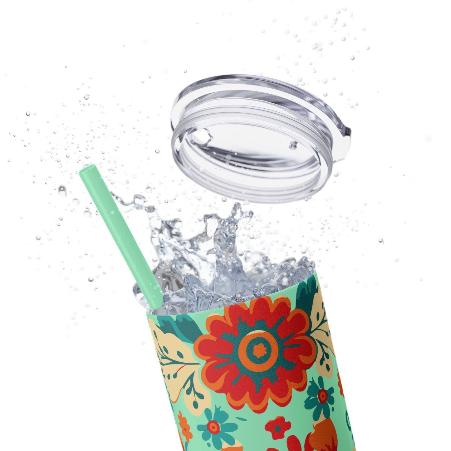 Wild at Heart Floral - Skinny Tumbler with Straw, 20oz