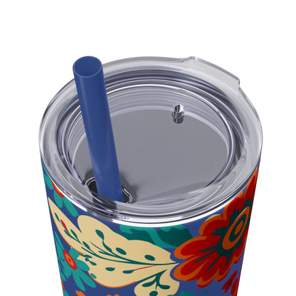 Wild at Heart Floral - Skinny Tumbler with Straw, 20oz