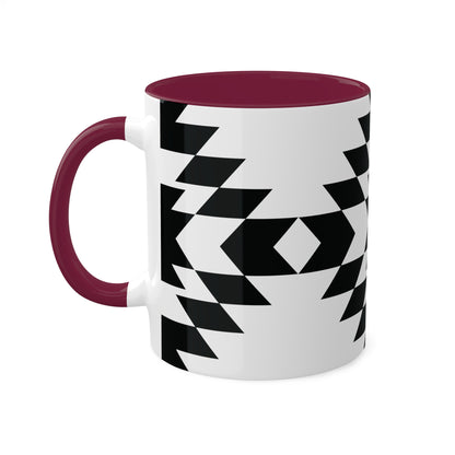 Bold Aztec Graphic Icon Colorful Ceramic Coffee Mugs, 11oz