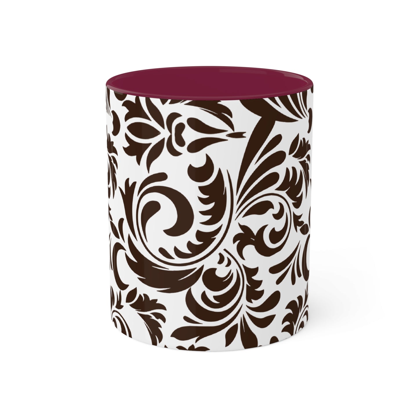 Graphic Tooled Leather Colorful Ceramic Coffee Mugs, 11oz