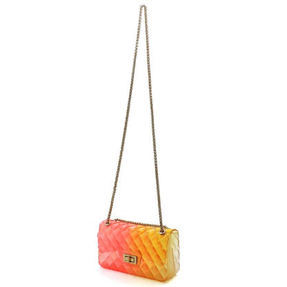 Quilt Embossed Multi Color Jelly Shoulder Bag