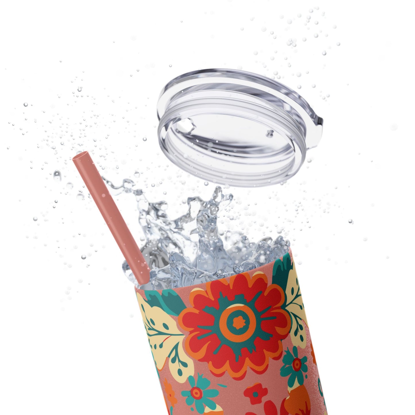 Wild at Heart Floral - Skinny Tumbler with Straw, 20oz