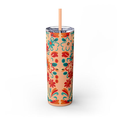 Wild at Heart Floral - Skinny Tumbler with Straw, 20oz