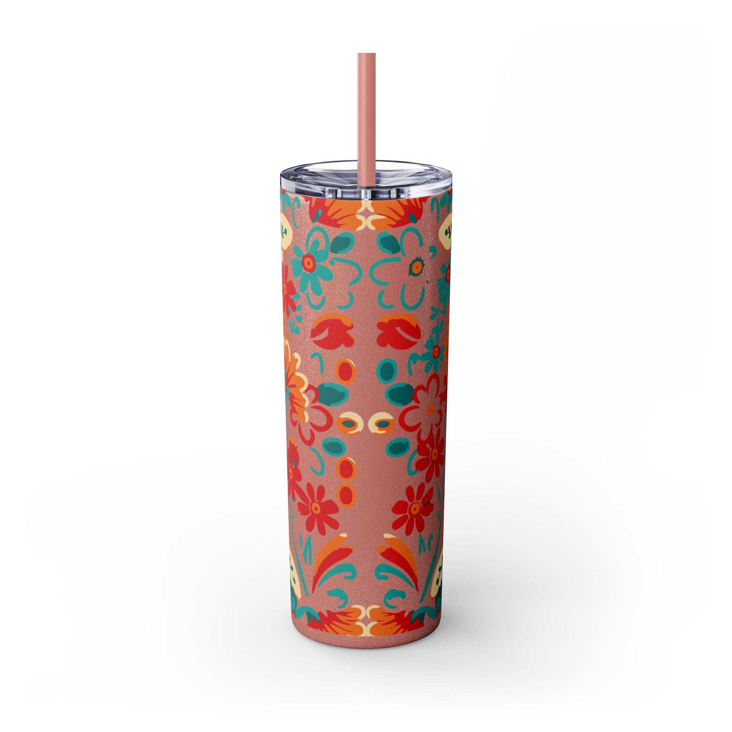 Wild at Heart Floral - Skinny Tumbler with Straw, 20oz