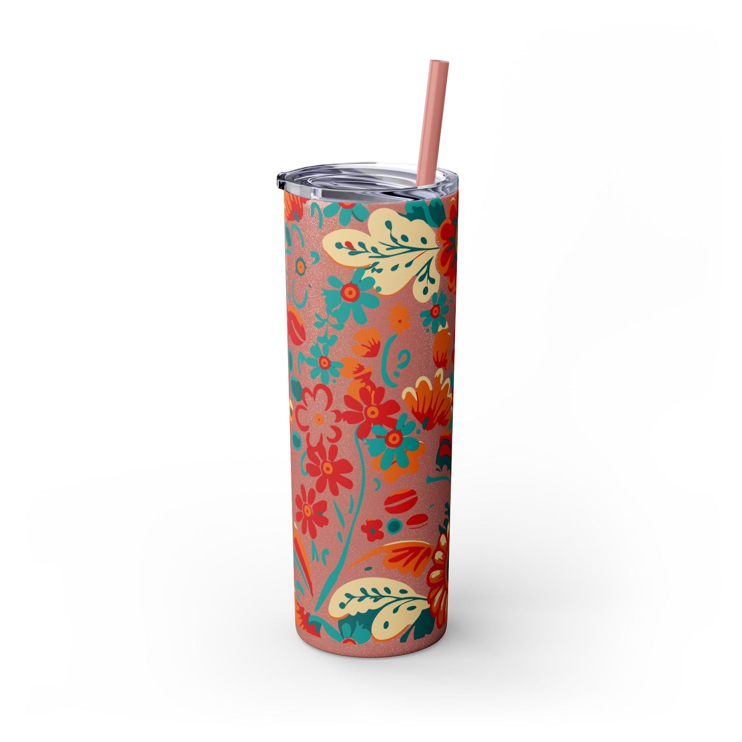 Wild at Heart Floral - Skinny Tumbler with Straw, 20oz