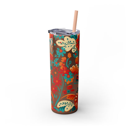 Wild at Heart Floral - Skinny Tumbler with Straw, 20oz