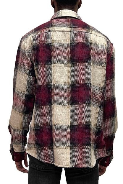 Flannel Shirt Jacket Checkered Plaid Shacket