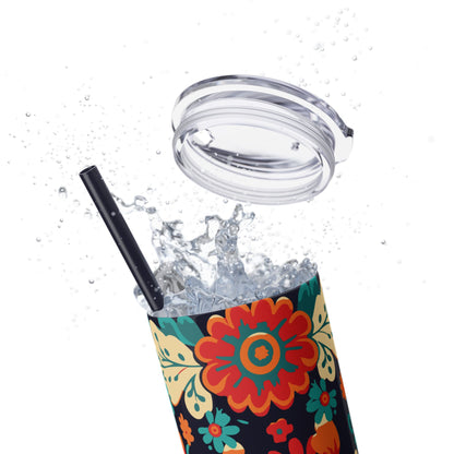 Wild at Heart Floral - Skinny Tumbler with Straw, 20oz