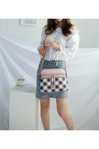 MKF Suki Checkered Crossbody Bag