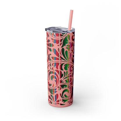 Tooled Serape - Skinny Tumbler with Straw, 20oz