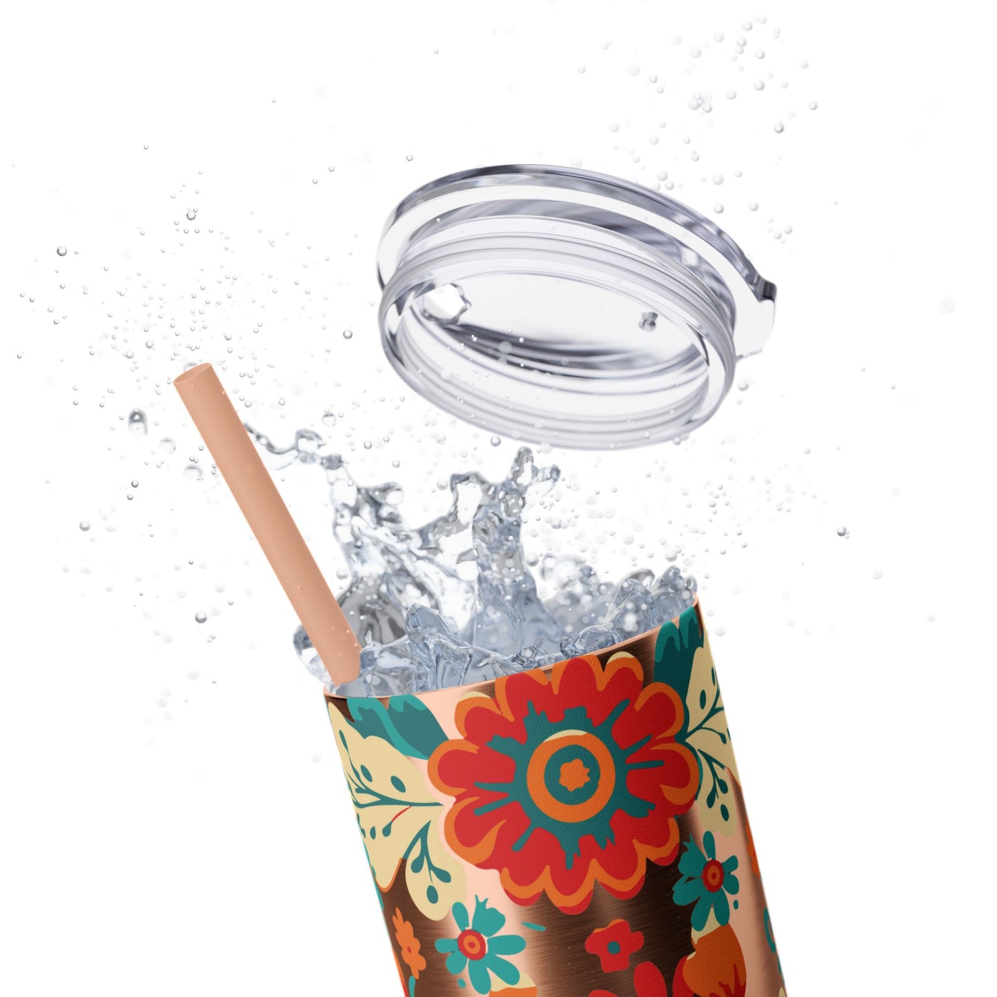 Wild at Heart Floral - Skinny Tumbler with Straw, 20oz