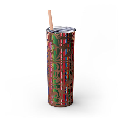 Tooled Serape - Skinny Tumbler with Straw, 20oz