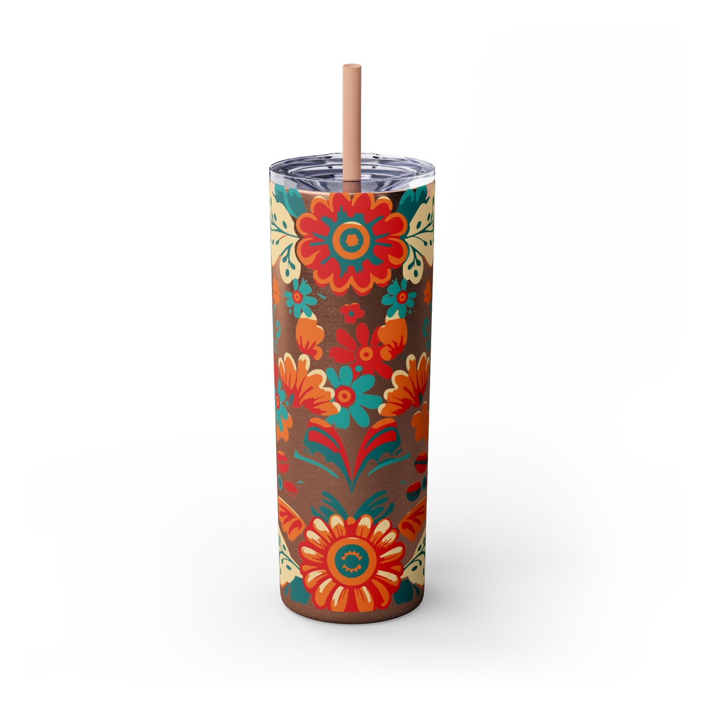 Wild at Heart Floral - Skinny Tumbler with Straw, 20oz