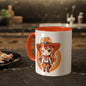 Chibi Anime Cowgirl Sheriff Western Colorful Ceramic Coffee Mugs, 11oz