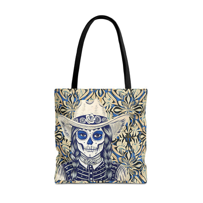 Etched Western Day of the Dead Cowgirl Tote Bag Accessory (AOP)