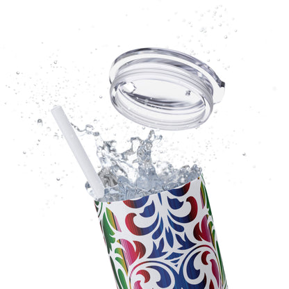 Tooled Serape - Skinny Tumbler with Straw, 20oz