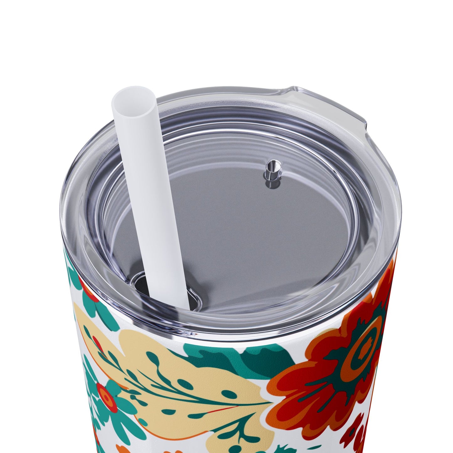 Wild at Heart Floral - Skinny Tumbler with Straw, 20oz