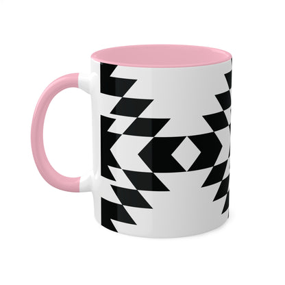 Bold Aztec Graphic Icon Colorful Ceramic Coffee Mugs, 11oz