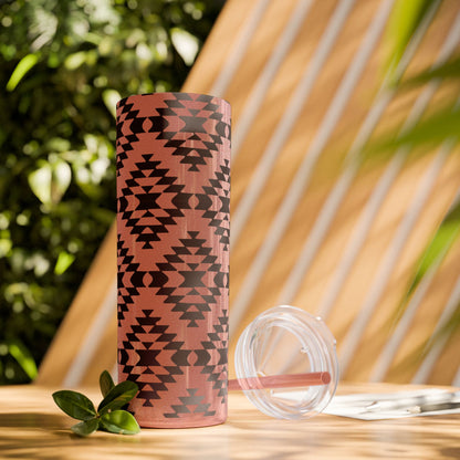 Aztec Icon - Skinny Tumbler with Straw, 20oz