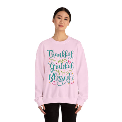 Thankful Grateful Blessed - Christian - Unisex NuBlend® Crewneck Sweatshirt