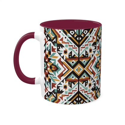 Southwestern Starburst Colorful Ceramic Coffee Mugs, 11oz