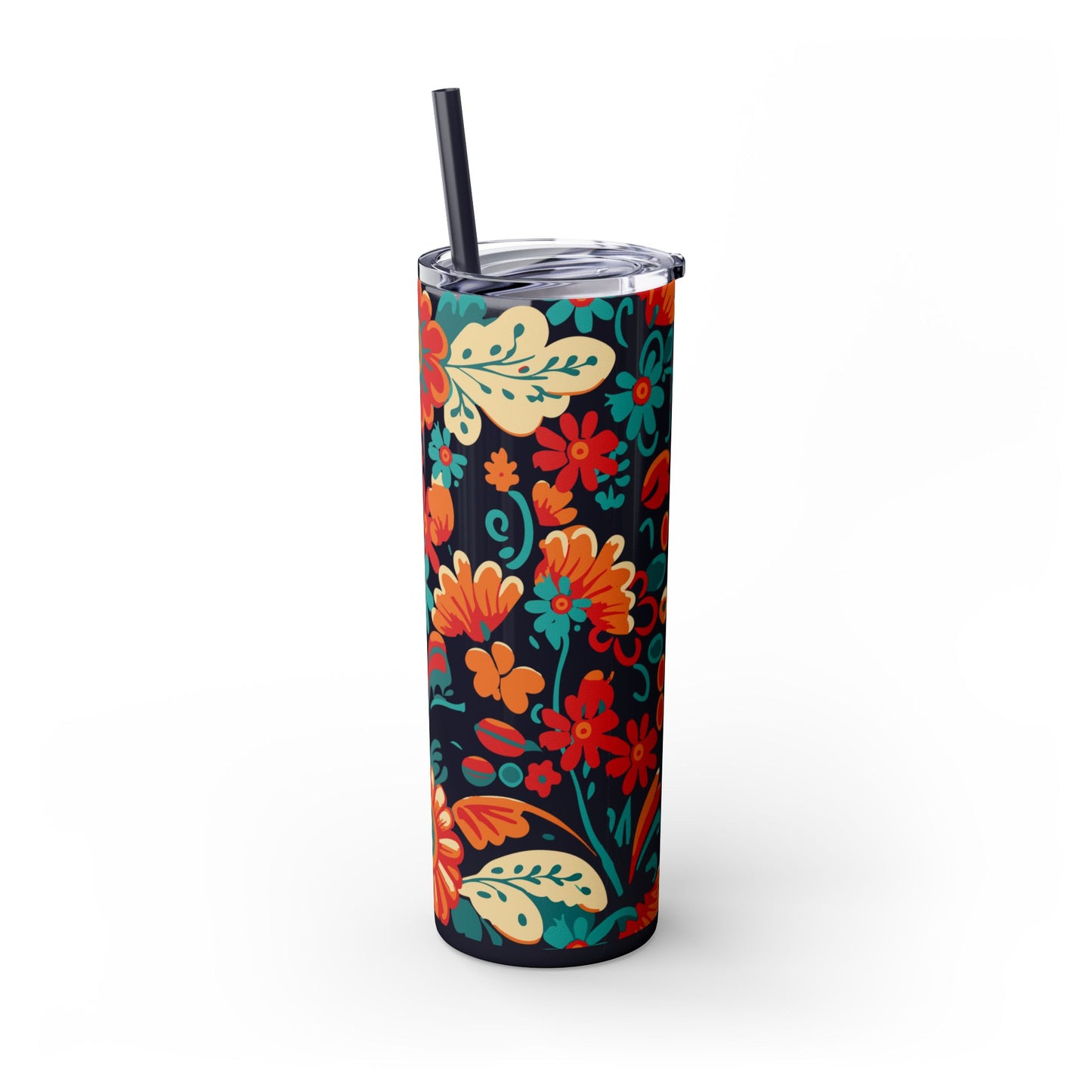 Wild at Heart Floral - Skinny Tumbler with Straw, 20oz