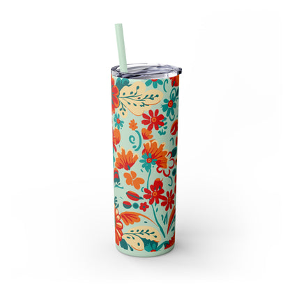 Wild at Heart Floral - Skinny Tumbler with Straw, 20oz