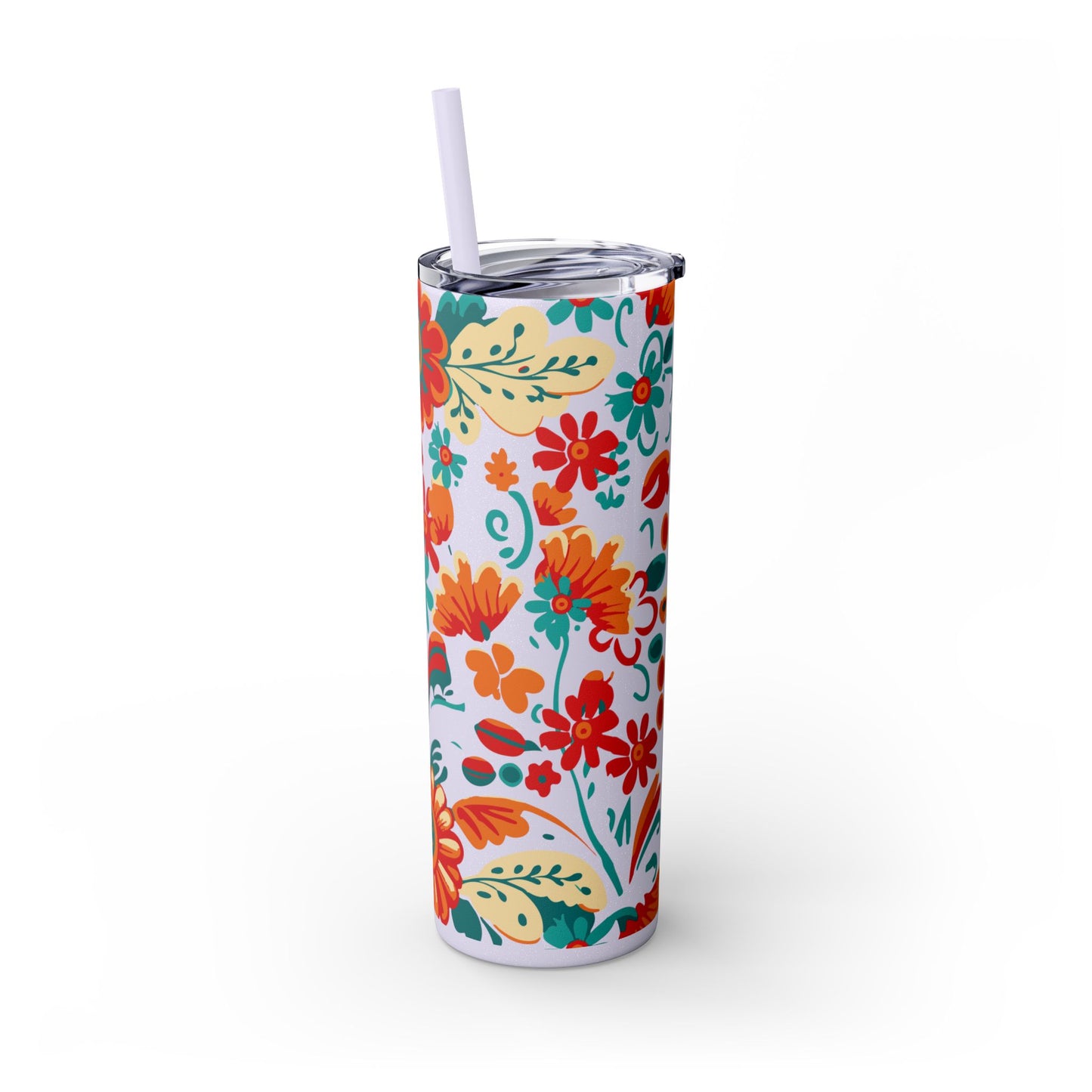 Wild at Heart Floral - Skinny Tumbler with Straw, 20oz