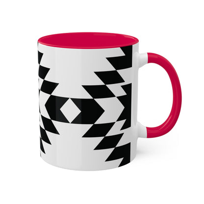 Bold Aztec Graphic Icon Colorful Ceramic Coffee Mugs, 11oz