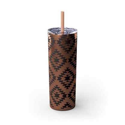 Aztec Icon - Skinny Tumbler with Straw, 20oz