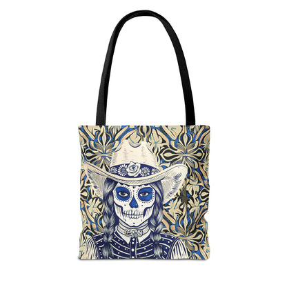 Etched Western Day of the Dead Cowgirl Tote Bag Accessory (AOP)